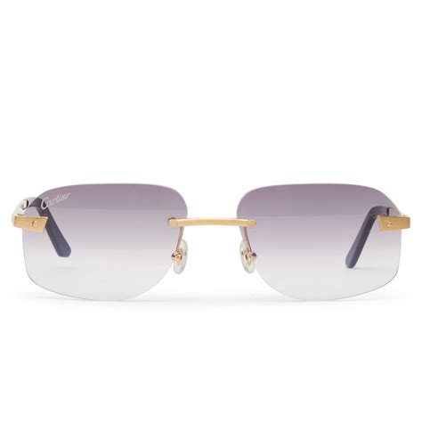 cartier santos sunglass|cartier rimless sunglasses men's.